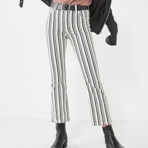 BDG high waisted striped kick flare cropped pants